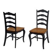  The French Countryside Oak and Rubbed Black Dining Chair, 18-3/4'' W x 21-1/2'' D x 40'' H, Per Pair