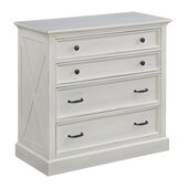  Seaside Lodge Four Drawer Chest, White, 39''W x 19''D x 36''H