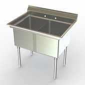 Aero NSF Duluxe Dual Bowl Sink, 77-1/2''W x 27''D x 42-1/2''H
