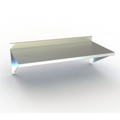 Aero Stainless Steel Wall-Mounted Table w/ 4'' Backsplash, 30'' W