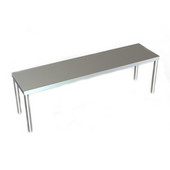 Aero Delux Stainless Steel Table Mounted, 12'' Wide Overshelf, 132'' W x 12'' D x 18'' H, 16 gauge 304 stainless steel