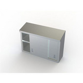 Aero Stainless Steel Wall Cabinet w/ Sliding doors, 48'' W x 15'' D x 32-1/2'' H, Sliding Doors
