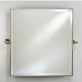  Square Framed Gear Tilting Wall Mirror  with Polished Chrome Brackets