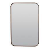  Curve Collection 20'' W X 30'' H Rectangle Stainless Steel Decorative Framed Mirror with Curved Corners in Polished or Brushed Stainless Steel