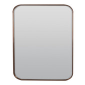  Curve Collection 30'' W X 36'' H Rectangle Stainless Steel Decorative Framed Mirror with Curved Corners in Polished or Brushed Stainless Steel
