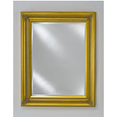  Baroque Wood Framed Rectangular Mirror, 28''W x 34''H, Antique Silver