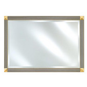  16'' W x 22'' H Signature Collection Rectangular Beveled Mirror with Group C Finishes, Aristocrat, Silver