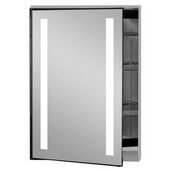  Illume Collection Rectangle Backlit LED Medicine Cabinets w/Inside Electrical Sockets, Hinged Left, 24'' W x 4'' D x 36'' H