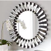  Modern Luxe Collection Round Contemporary Openwork Mirrored Glass Decorative Wall Mirror, 36'' Diameter