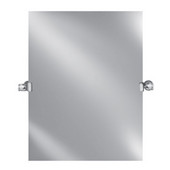 Radiance 16'' W x 26'' H Rectangular Frameless 1'' Beveled Wall Mirror with Matte Black Transitional Tilting Brackets (Pair)