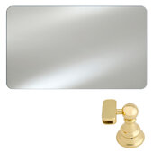  Radiance Frameless Collection 30'' W x 36'' H Horizontal Hung Rectangular Polished Radius Edge Bath Mirror w/ Polished Brass Traditional Brackets