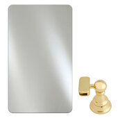  Radiance Frameless Collection 20'' W x 26'' H Vertical Hung Rectangular Polished Radius Edge Bath Mirror w/ Polished Brass Traditional Brackets
