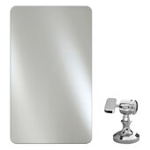  Radiance Frameless Collection 20'' W x 26'' H Vertical Hung Rectangular Polished Radius Edge Bath Mirror w/ Polished Chrome Transitional Brackets
