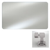  Radiance Frameless Collection 30'' W x 36'' H Horizontal Hung Rectangular Polished Radius Edge Bath Mirror w/ Polished Nickel Contemporary Brackets