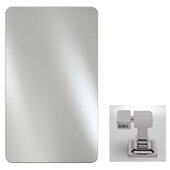  Radiance Frameless Collection 24'' W x 30'' H Vertical Hung Rectangular Polished Radius Edge Bath Mirror w/ Polished Nickel Contemporary Brackets