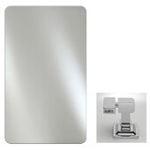  Radiance Frameless Collection 16'' W x 22'' H Vertical Hung Rectangular Polished Radius Edge Bathroom Mirror w/ Satin Nickel Contemporary Brackets