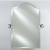  Radiance 20'' W x 30'' H Scallop Top Frameless 1'' Beveled Wall Mirror with Matte Black Transitional Tilting Brackets (Pair)