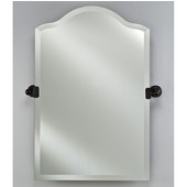  Frameless Radiance Scallop Top Mirror with Adjustable Tilting Bracket in Satin Nickel, 16-1/4'' W x 25-1/4'' H