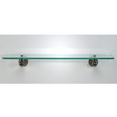  Radiance Rectangular Glass Shelf with Oil Rubbed Bronze Mounting Hardware, 3/8'' x 24''