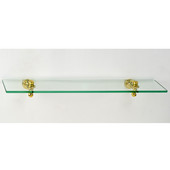  Radiance 24'' Tempered Glass Shelf with Polished Brass Gear Tilt Hardware
