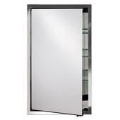  Urban Steel Collection Small Medicine Cabinet in Polished Finish with Stainless Steel Frame, 15-1/2'' W x 28'' H
