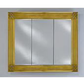  Vanderbilt Collection Décor Framed Triple Door Recess/Wall Surface Medicine Cabinet, 42'' x 34'', Antique Gold, Right Hinge
