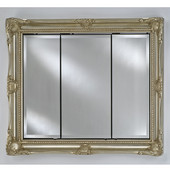  Vanderbilt Collection Royale Framed Triple Door Recess/Wall Surface Medicine Cabinet, 42'' x 34'', Antique Silver, Right Hinge