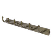  Skyline Collection 6-Position Tie and Belt Rack in Antique Brass, 15-1/2'' W x 2-1/2'' D x 2-11/16'' H