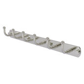  Skyline Collection 6-Position Tie and Belt Rack in Satin Nickel, 15-1/2'' W x 2-1/2'' D x 2-11/16'' H