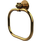  Continental Collection Towel Ring with Twist Accents, Unlacquered Brass