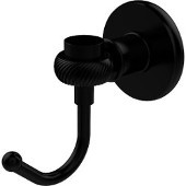  Continental Collection Robe Hook with Twist Accents, Matte Black