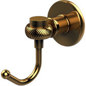  Continental Collection Robe Hook with Twist Accents, Polished Brass