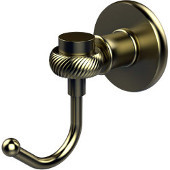  Continental Collection Robe Hook with Twist Accents, Satin Brass
