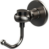  Continental Collection Robe Hook with Twist Accents, Satin Nickel