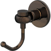  Continental Collection Robe Hook with Twist Accents, Venetian Bronze