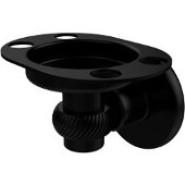  Continental Collection Tumbler and Toothbrush Holder with Twist Accents, Matte Black