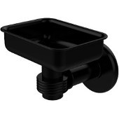  Continental Collection Wall Mounted Soap Dish Holder with Groovy Accents, Matte Black