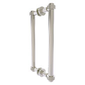  Contemporary Collection 12'' Back to Back Shower Door Pull with Dotted Accent in Satin Nickel, 13-3/8'' W x 7-3/16'' D x 1-11/16'' H
