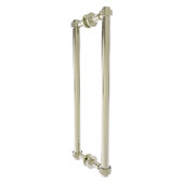  Contemporary Collection 18'' Back to Back Shower Door Pull with Dotted Accent in Polished Nickel, 19-3/8'' W x 7-3/16'' D x 1-11/16'' H
