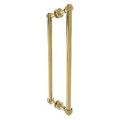  Contemporary Collection 18'' Back to Back Shower Door Pull with Dotted Accent in Unlacquered Brass, 19-3/8'' W x 7-3/16'' D x 1-11/16'' H