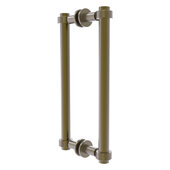  Contemporary Collection 12'' Back to Back Shower Door Pull with Grooved Accent in Antique Brass, 13-3/8'' W x 7-3/16'' D x 1-11/16'' H