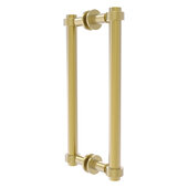  Contemporary Collection 12'' Back to Back Shower Door Pull with Grooved Accent in Satin Brass, 13-3/8'' W x 7-3/16'' D x 1-11/16'' H