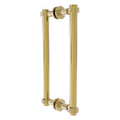  Contemporary Collection 12'' Back to Back Shower Door Pull with Grooved Accent in Unlacquered Brass, 13-3/8'' W x 7-3/16'' D x 1-11/16'' H