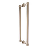  Contemporary Collection 18'' Back to Back Shower Door Pull with Grooved Accent in Antique Pewter, 19-3/8'' W x 7-3/16'' D x 1-11/16'' H