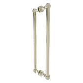  Contemporary Collection 18'' Back to Back Shower Door Pull with Grooved Accent in Polished Nickel, 19-3/8'' W x 7-3/16'' D x 1-11/16'' H
