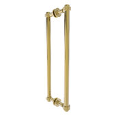 Contemporary Collection 18'' Back to Back Shower Door Pull with Grooved Accent in Unlacquered Brass, 19-3/8'' W x 7-3/16'' D x 1-11/16'' H