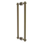  Contemporary Collection 18'' Back to Back Shower Door Pull with Twisted Accent in Antique Brass, 19-3/8'' W x 7-3/16'' D x 1-11/16'' H