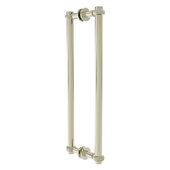  Contemporary Collection 18'' Back to Back Shower Door Pull with Twisted Accent in Polished Nickel, 19-3/8'' W x 7-3/16'' D x 1-11/16'' H