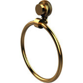 Venus Collection Towel Ring with Twist Accent, Unlacquered Brass