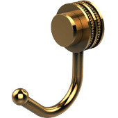  Venus Collection Robe Hook with Dotted Accents, Unlacquered Brass